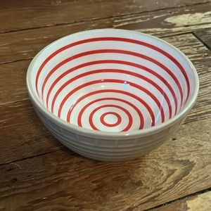 Pfaltzgraff - red white tan spiral cereal bowl